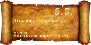 Biswanger Dagobert névjegykártya